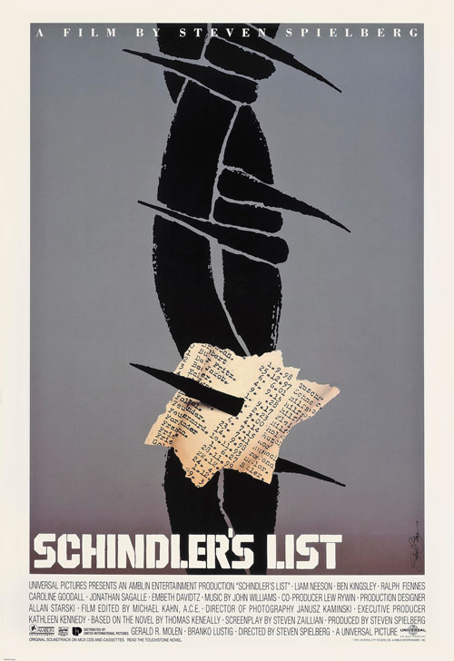 Schindlers list - memorable film posters